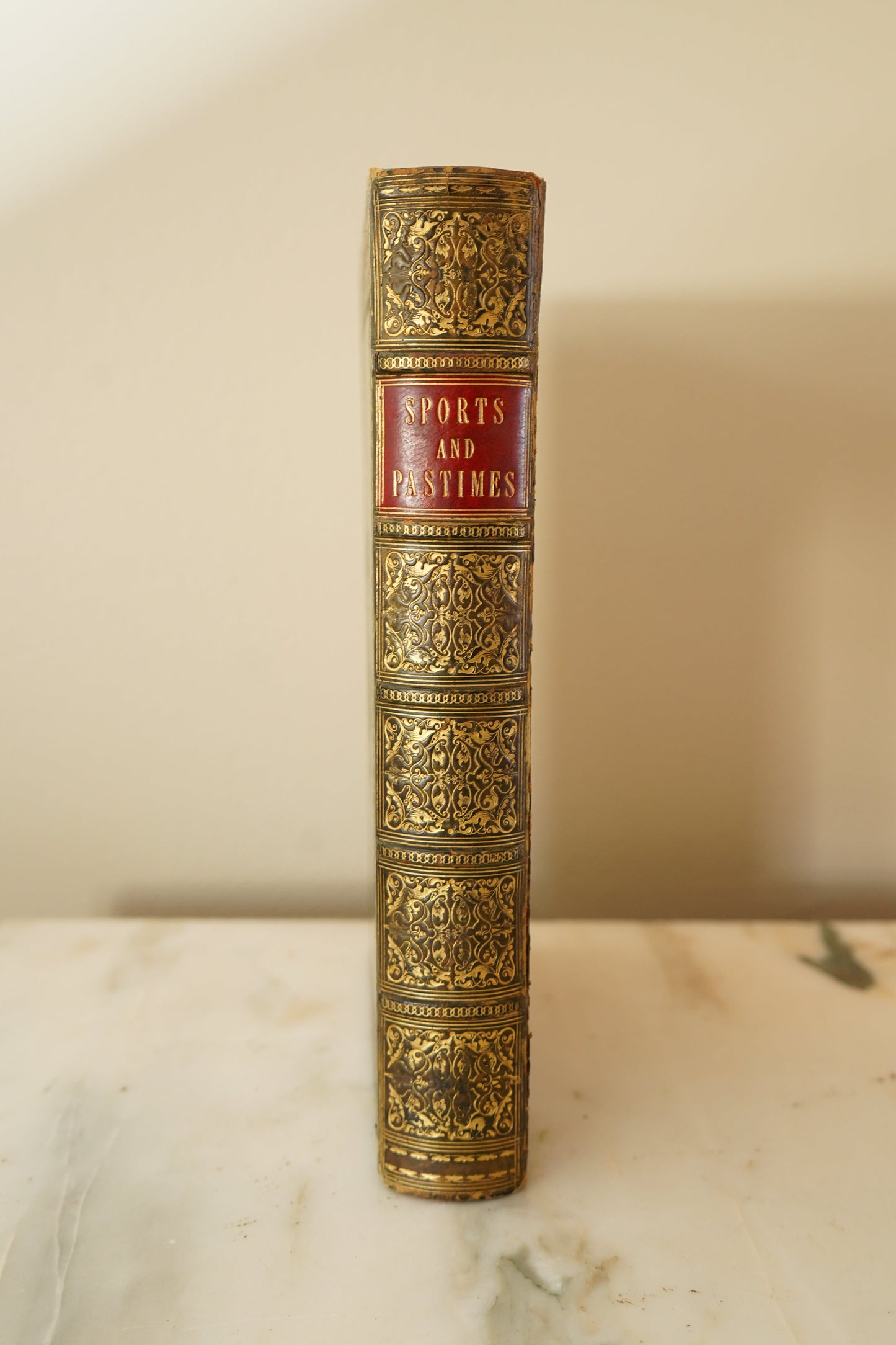 1845 "The Sports and Pastimes of the People of England" Green Full Leather Custom Binding Book