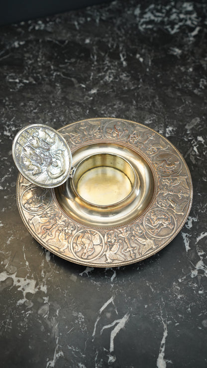 Antique Victorian Silver Plate Inkwell