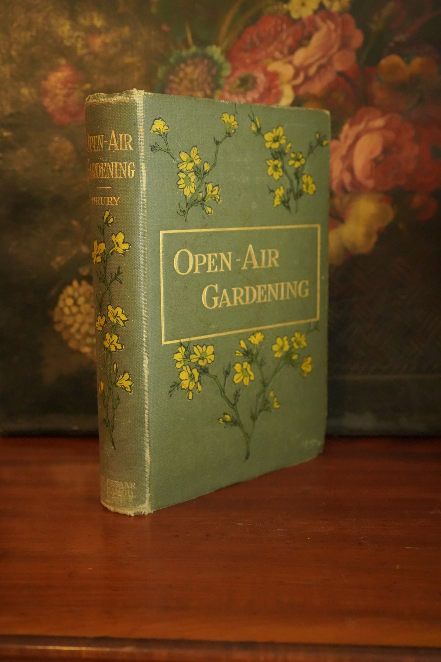 Victorian "Open Air Gardening: The Culture of Hearty Flowers, Fruits, Vegetables" Nature Green Cloth Book