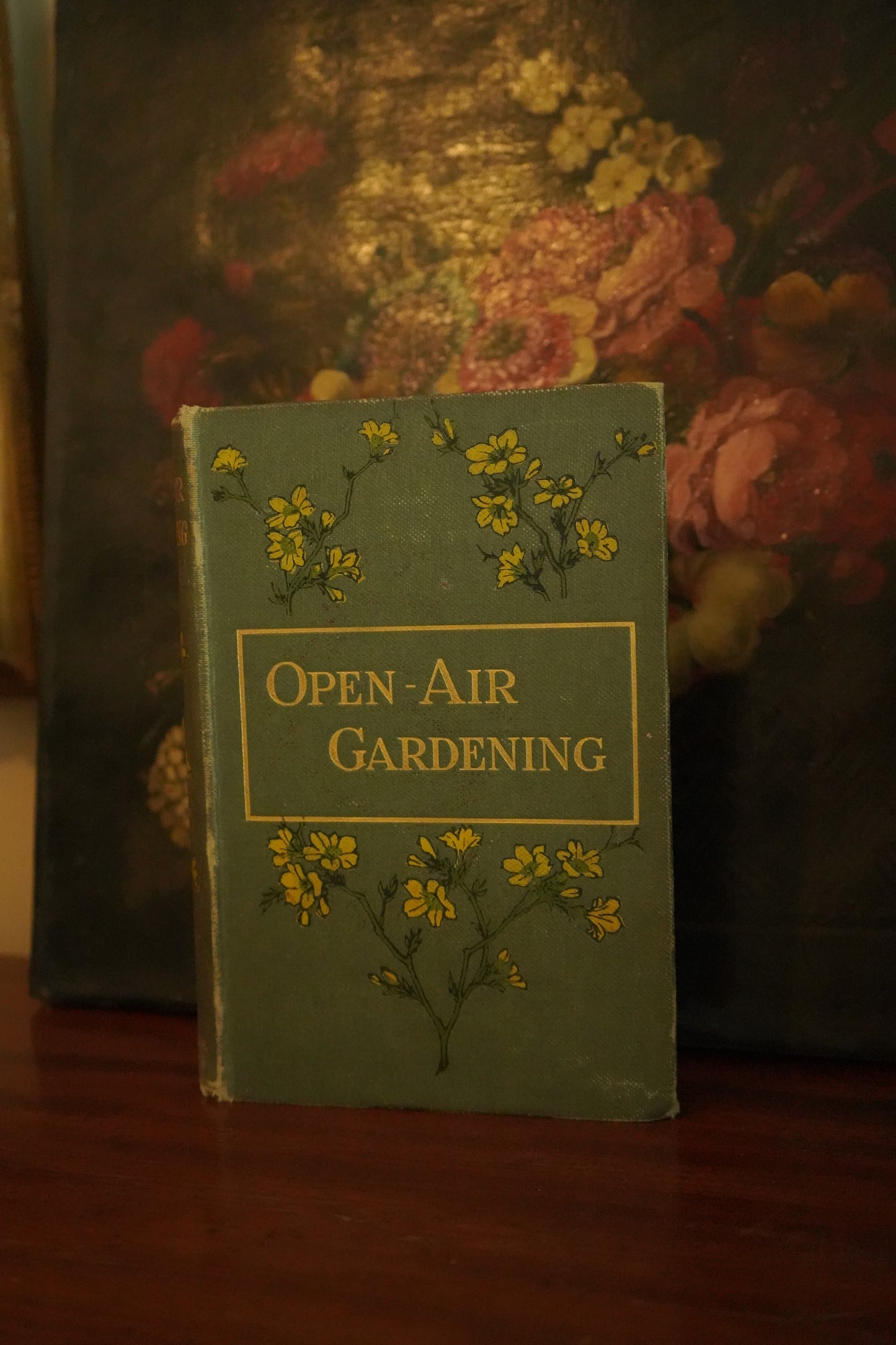 Victorian "Open Air Gardening: The Culture of Hearty Flowers, Fruits, Vegetables" Nature Green Cloth Book