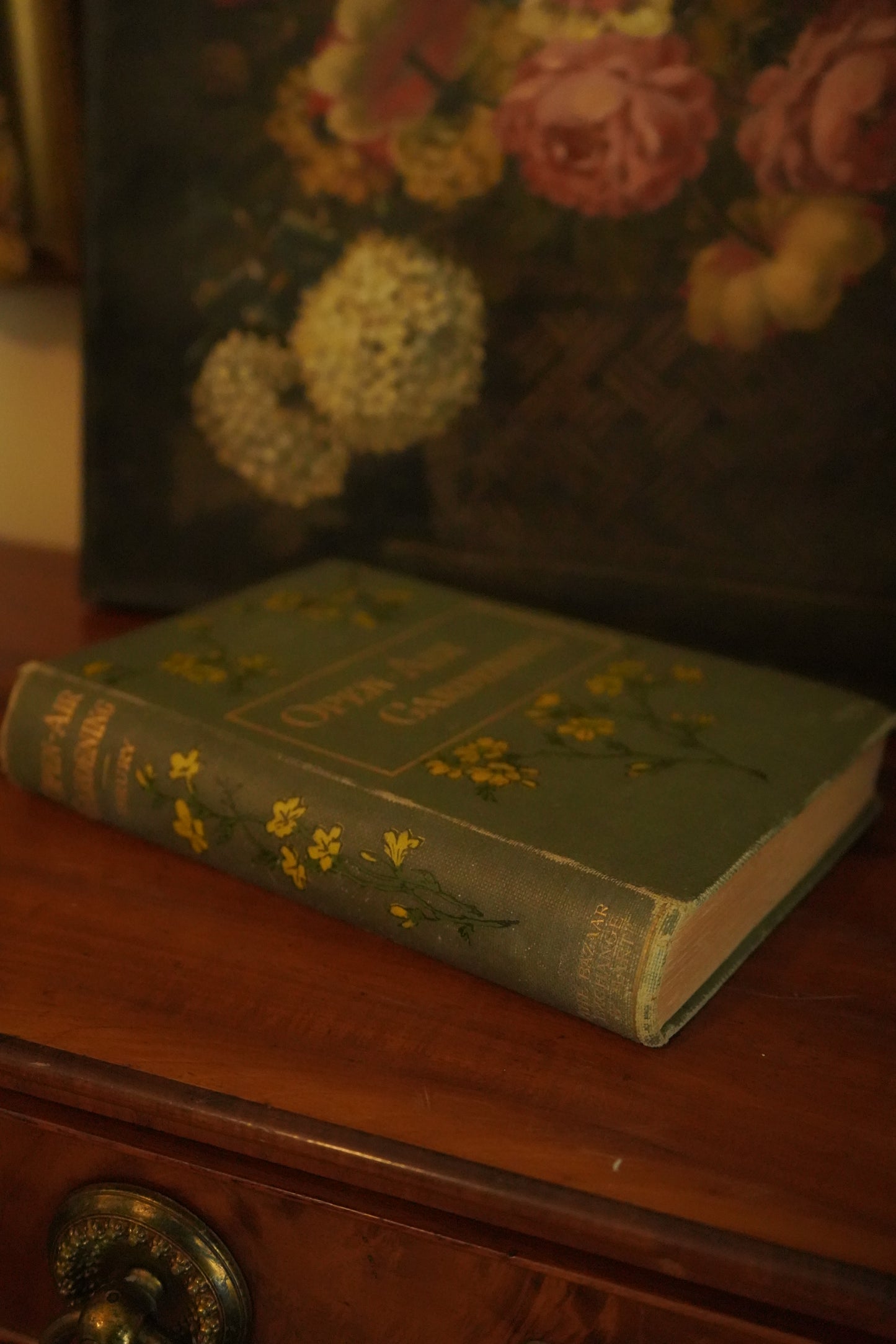 Victorian "Open Air Gardening: The Culture of Hearty Flowers, Fruits, Vegetables" Nature Green Cloth Book