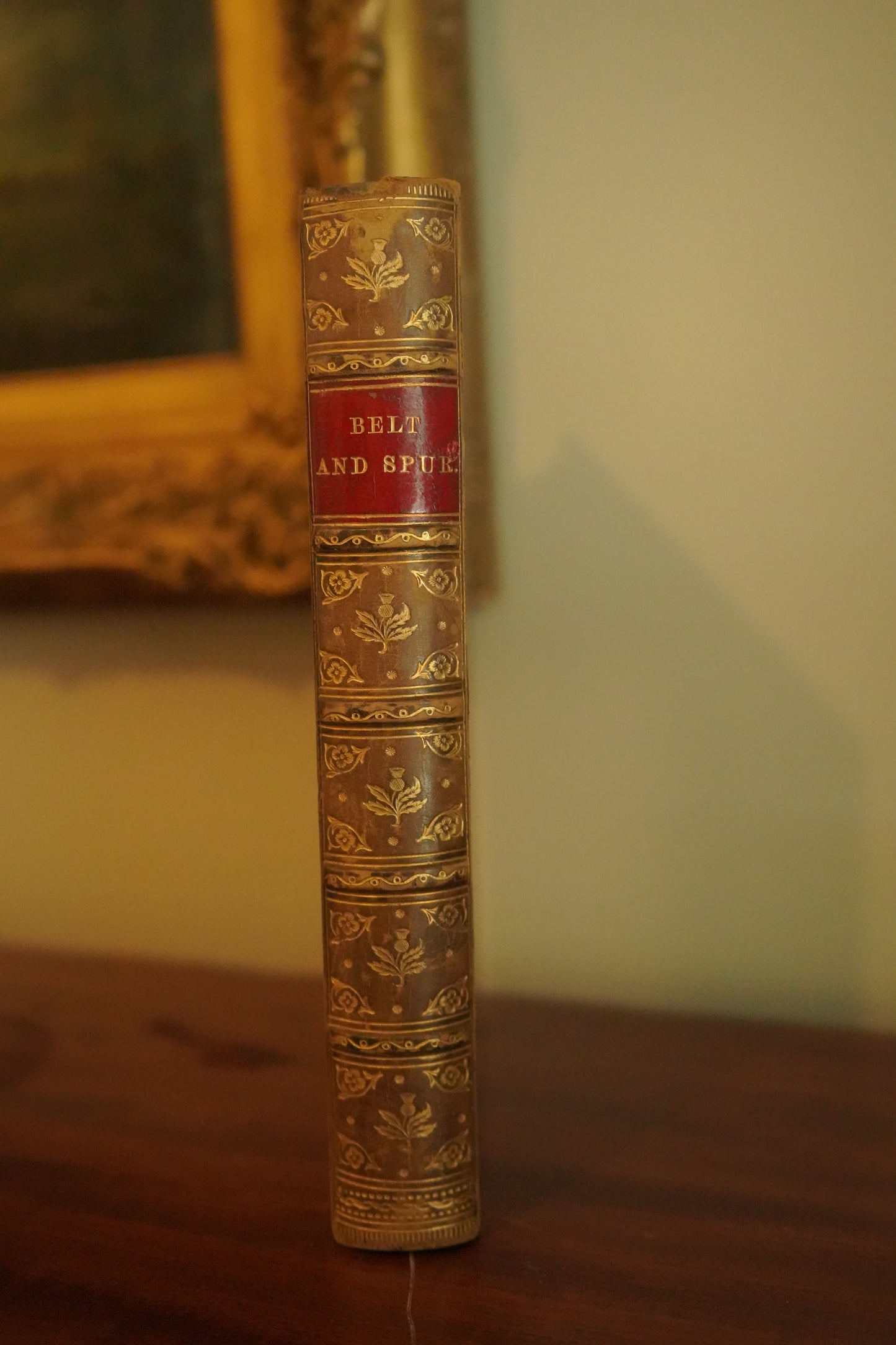1884 Belt and Spur Historical Chivalry Book in Full Leather Prize Binding