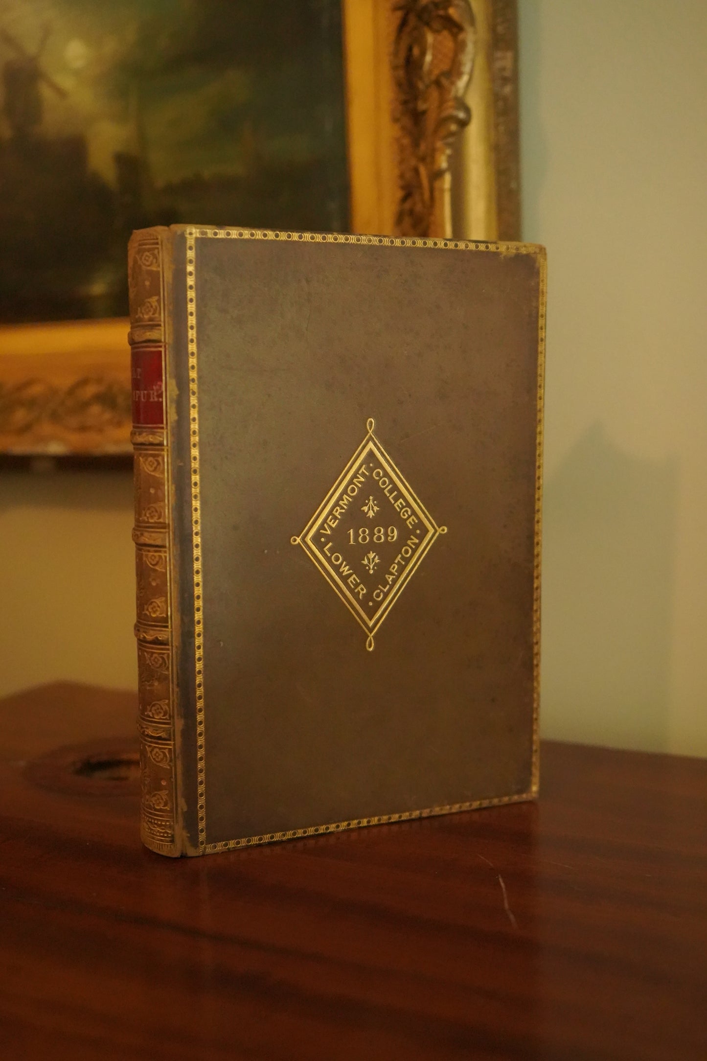 1884 Belt and Spur Historical Chivalry Book in Full Leather Prize Binding