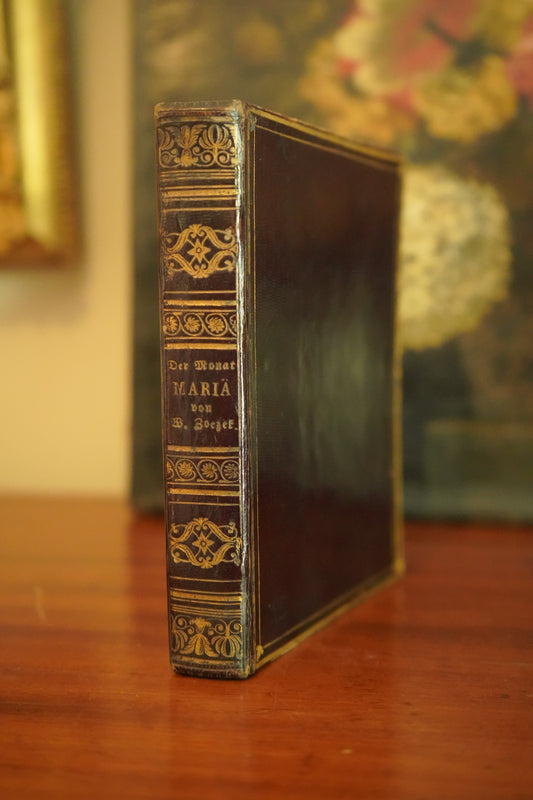 1840 "Der Monat Maria" Purple Full Leather German Book