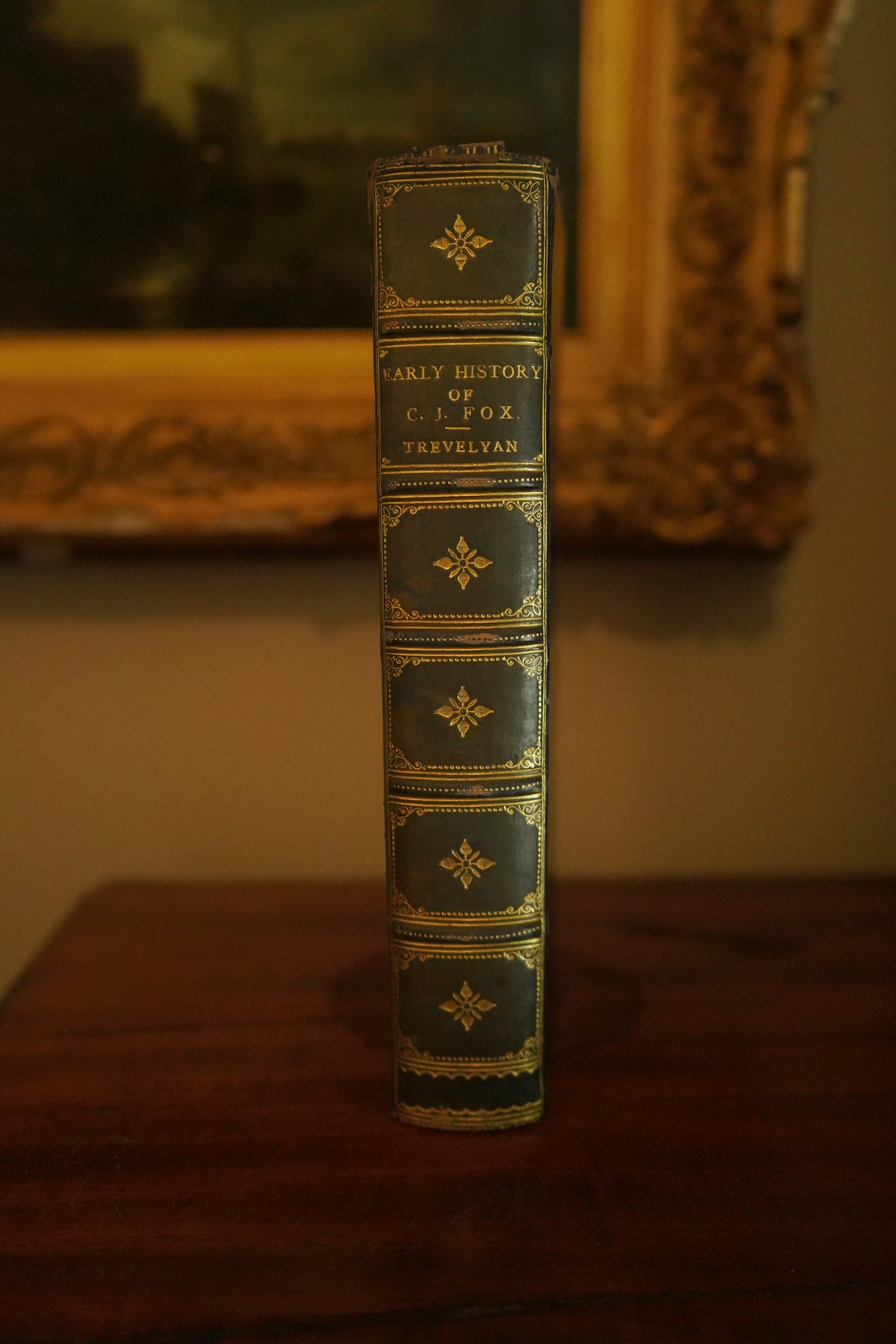 1901 "The Early History of Charles James Fox" Full Blue Leather Prize Binding Book