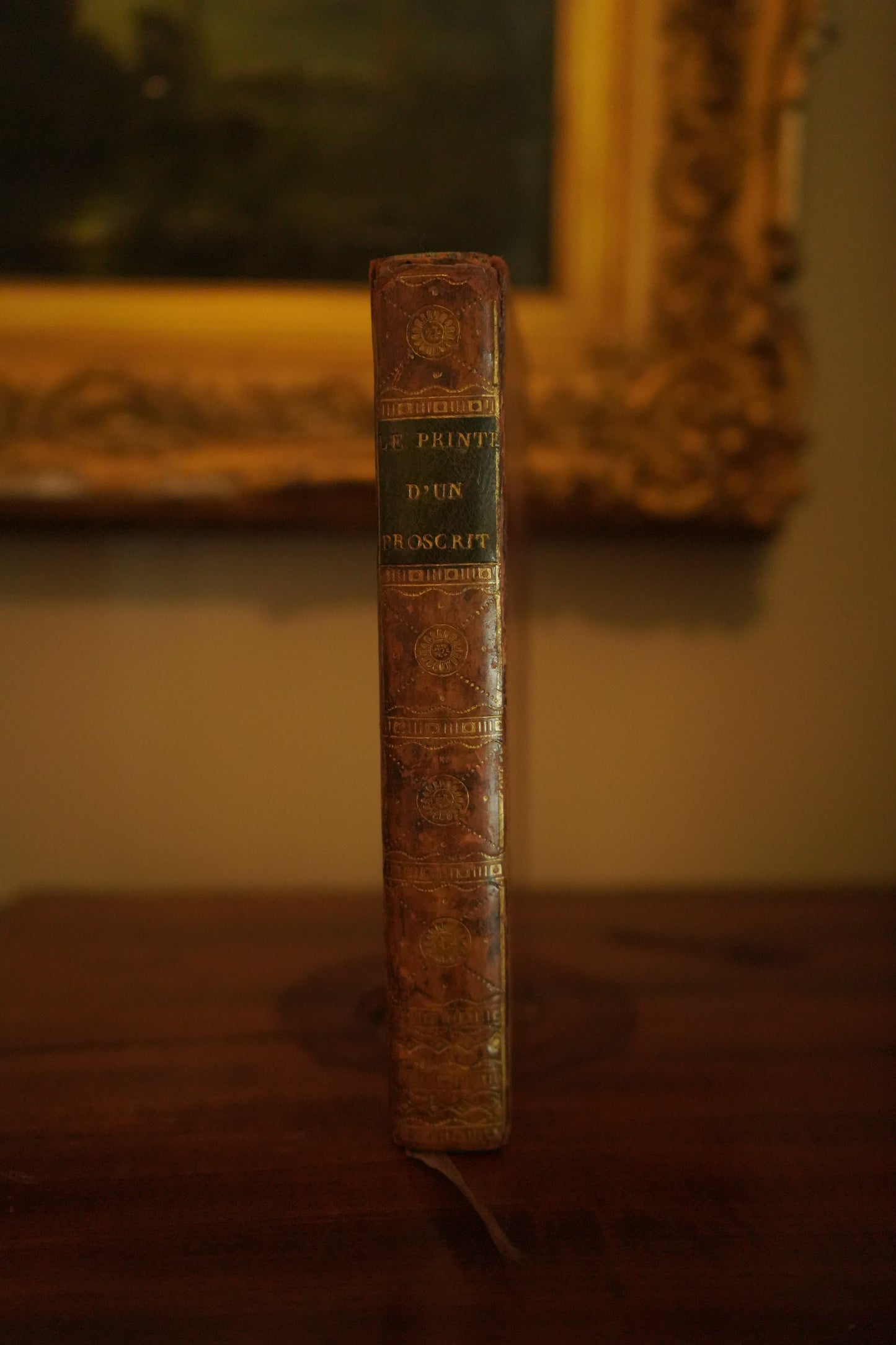 Antique 1803 French Poetry Book Le Printemps d’un Proscrit by Michaud | Fine Calf Leather Binding with Marbled Endpapers