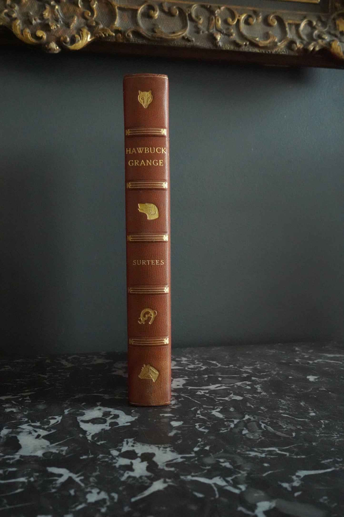 Hawbuck Grange Illustrated Sporting Novel by R.S. Surtees in Fine Red Leather Binding, Fox Hunting Humor, English Country Life