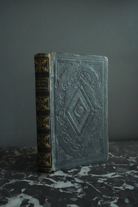 1839 "The Poetical Works of Collins, Gray" Small Full Black Leather Book