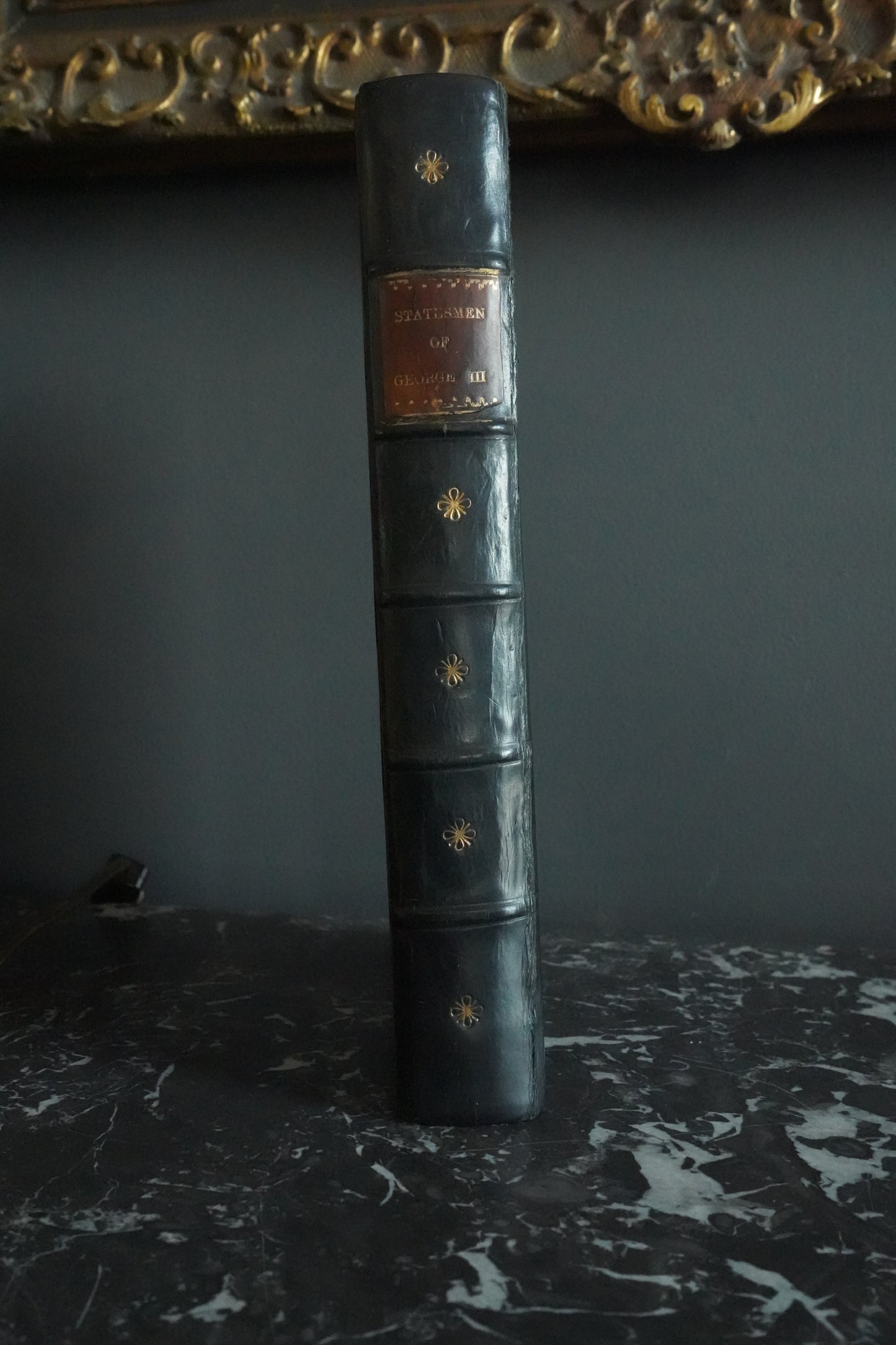 1840 Leather-Bound Political History Book — Statesmen of the Time of George III