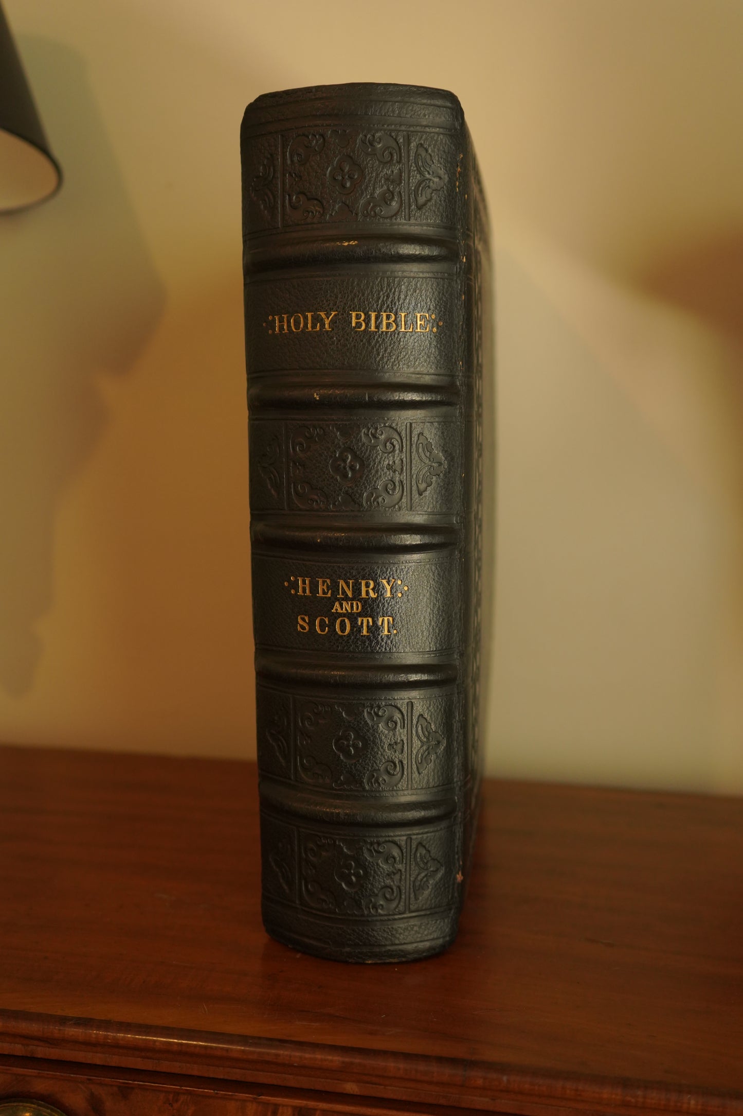 XL "Holy Bible" Black Full Leather Book