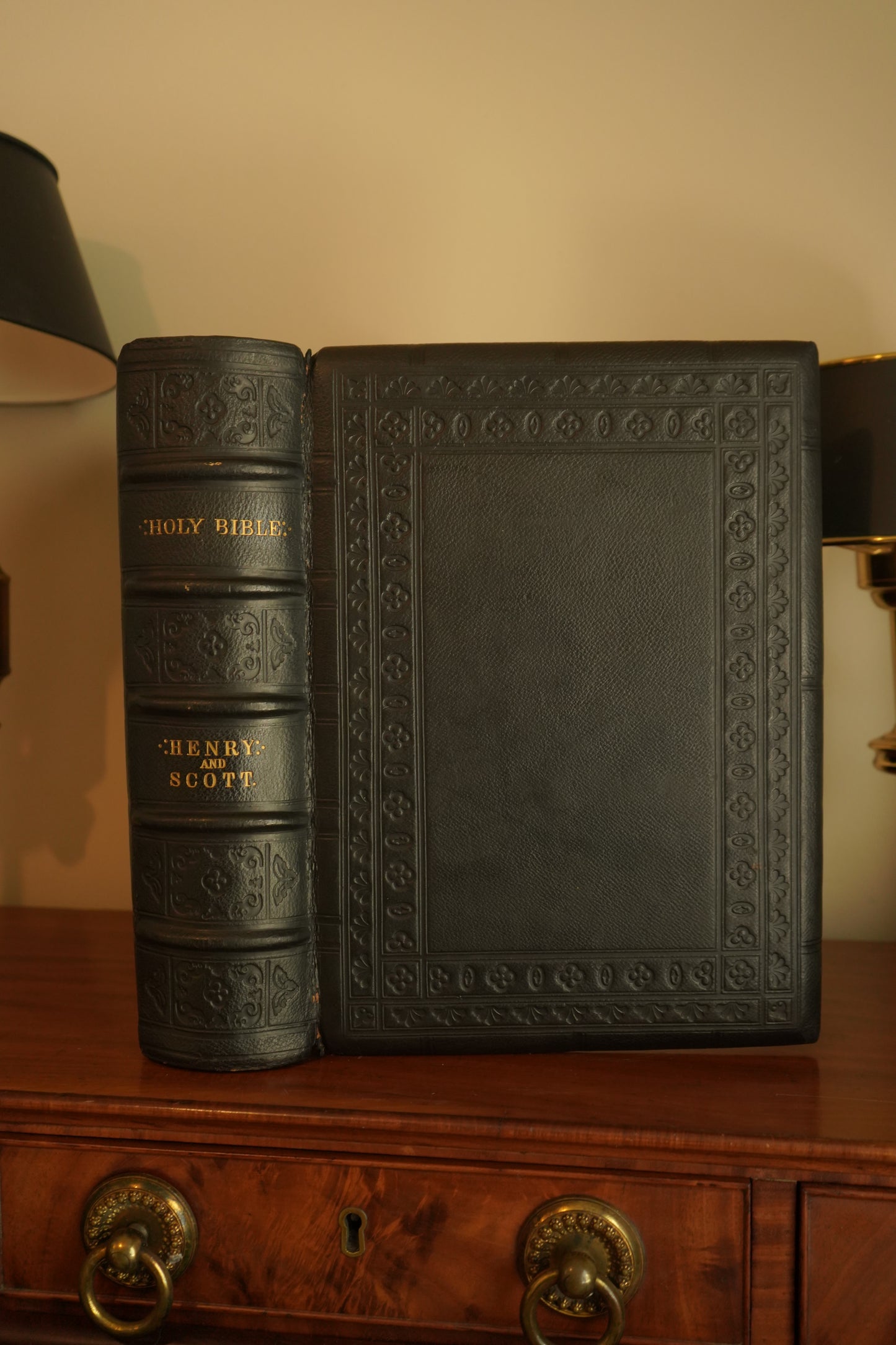 XL "Holy Bible" Black Full Leather Book