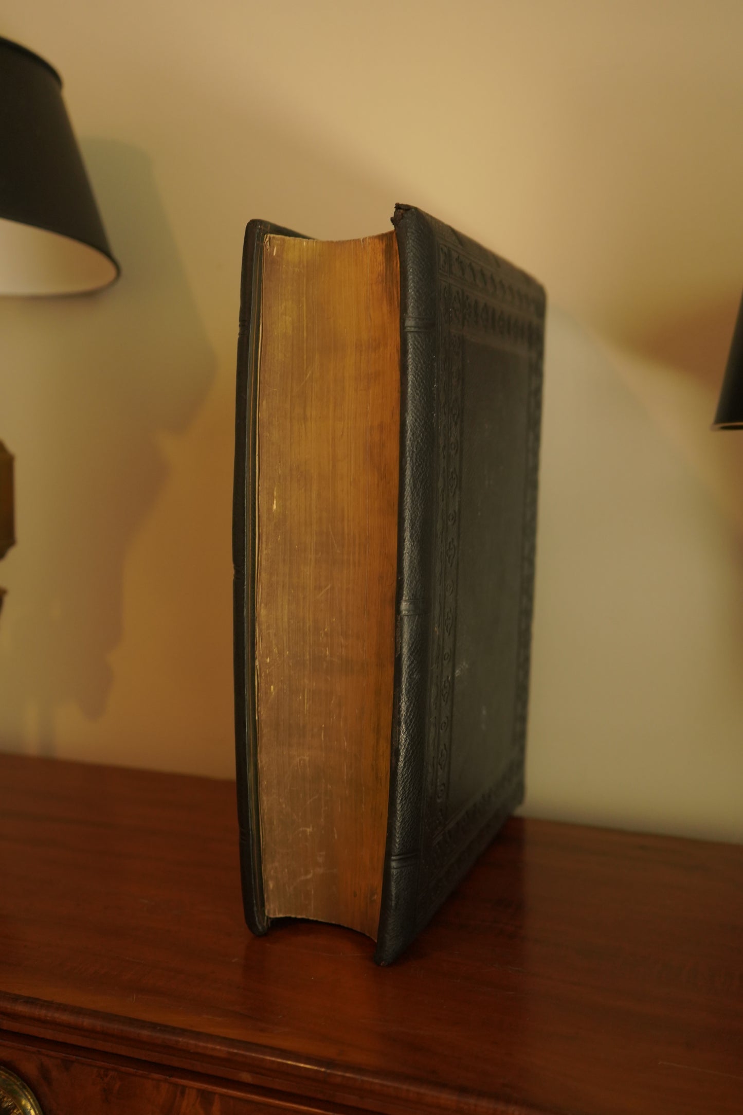 XL "Holy Bible" Black Full Leather Book