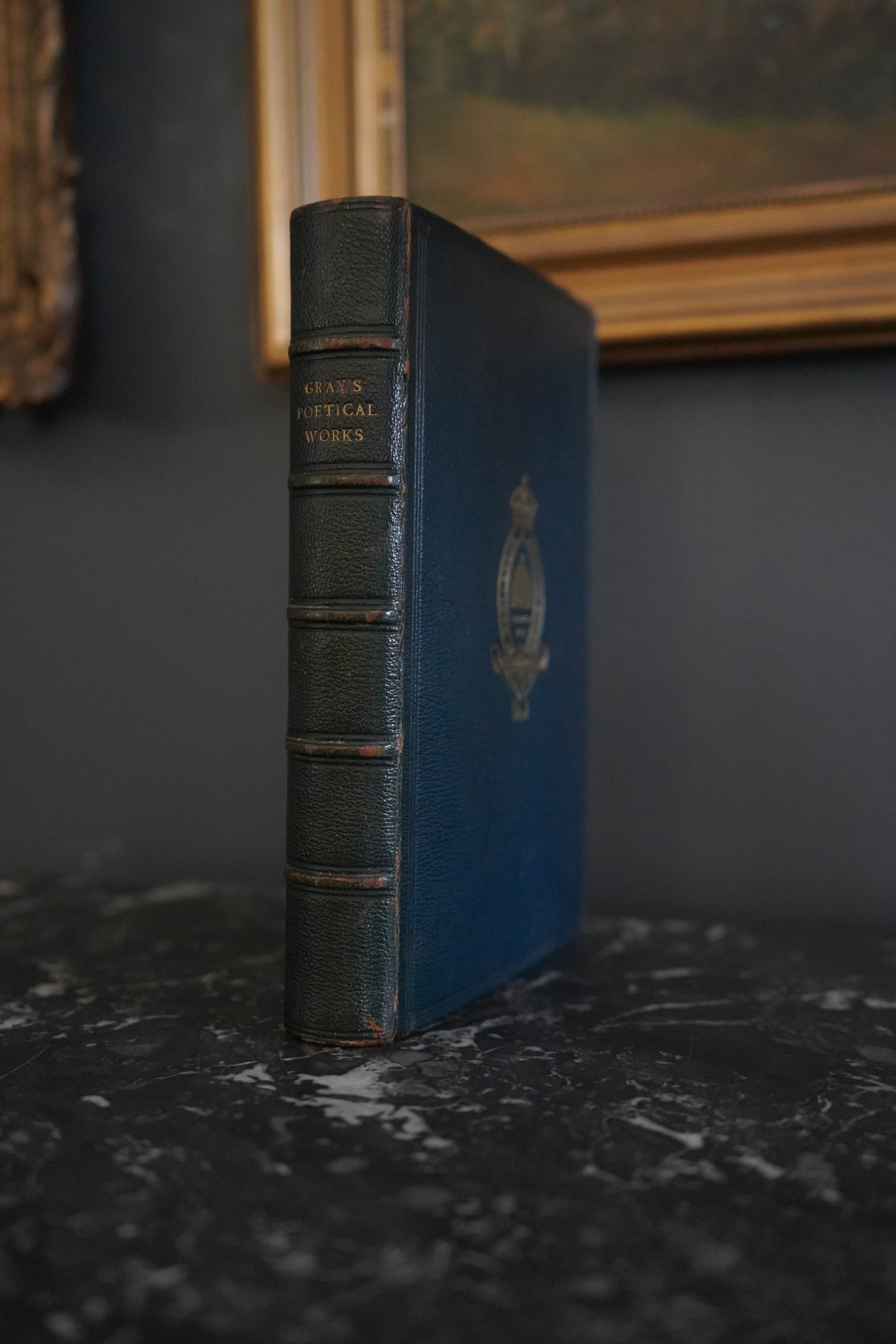 Antique 1901 Poetry Book The Poetical Works of Thomas Gray in Prize Leather Binding