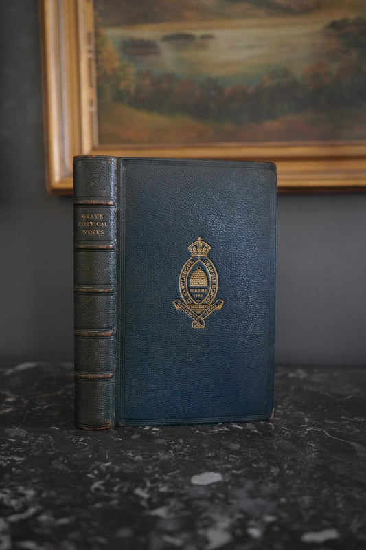 Antique 1901 Poetry Book The Poetical Works of Thomas Gray in Prize Leather Binding