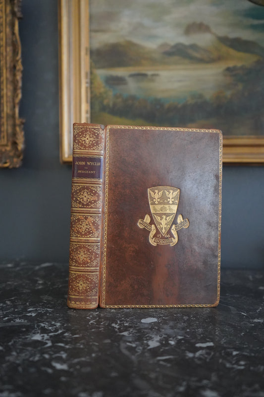 1893 "John Wyclif" Brown Full Tree-Calf Leather Book