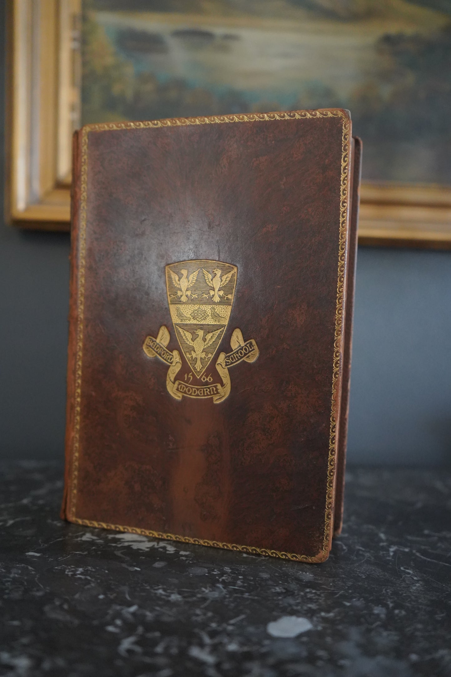 1893 "John Wyclif" Brown Full Tree-Calf Leather Book