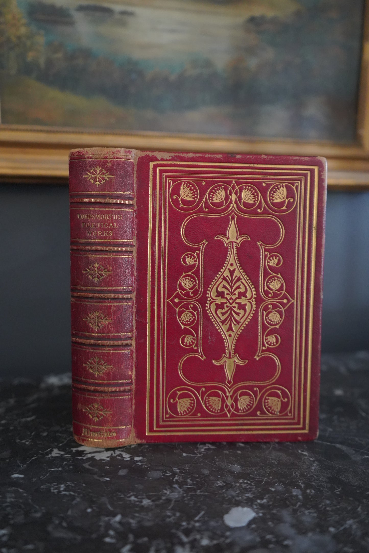 Poetical Works of William Wordsworth 1868 Leather Gift Edition | Classic Poetry Book with Gilt Binding and Engravings