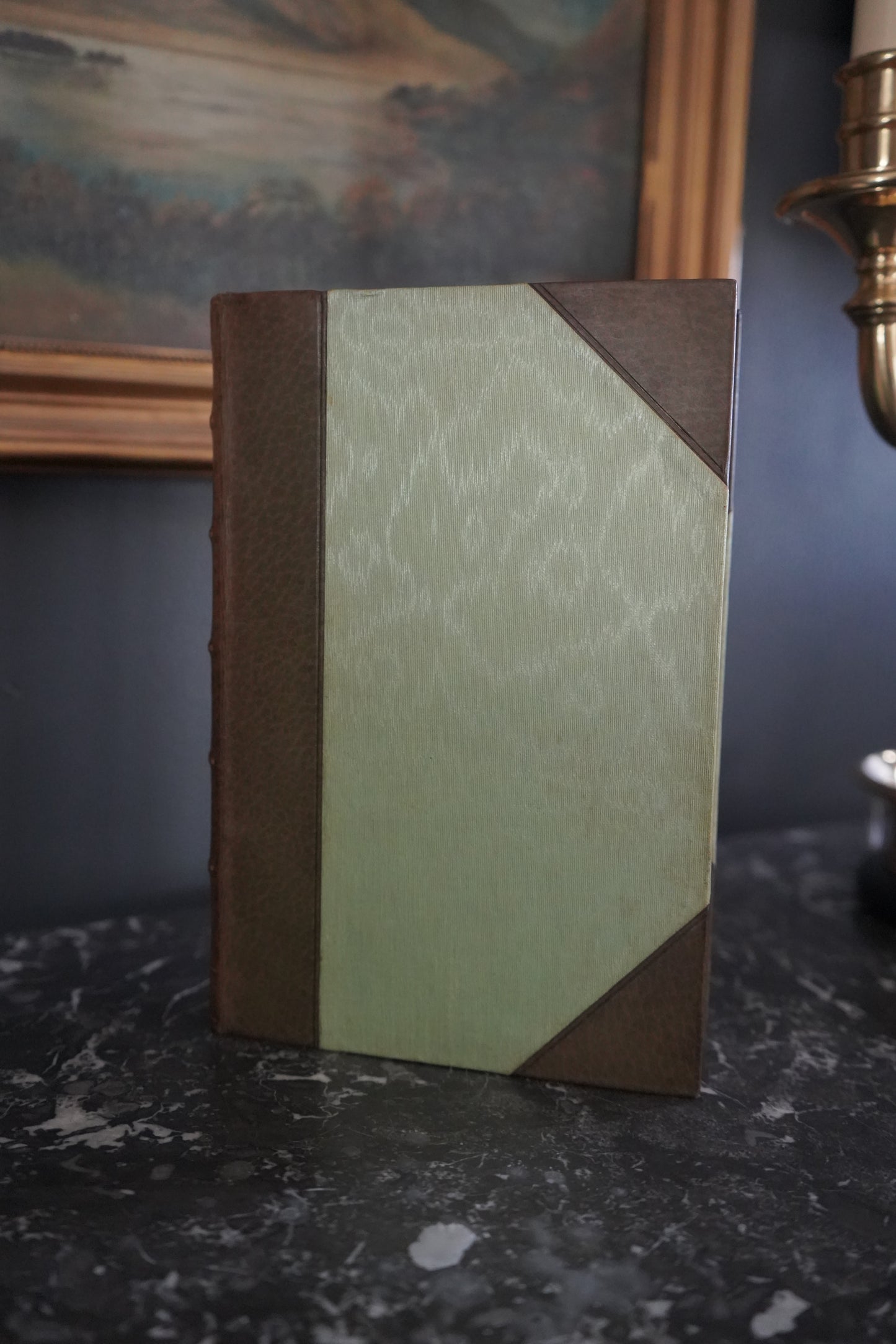 1911 "The Life of Benvenuto Cellini" Green Half Calf Leather Book, Illustrated