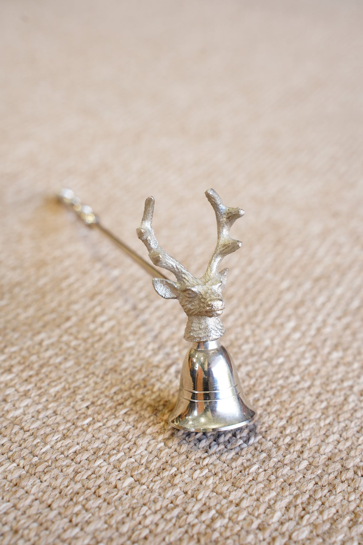 Stag Head Candle Snuffer, Silver Plated Metal