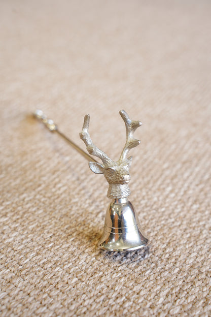 Stag Head Candle Snuffer, Silver Plated Metal