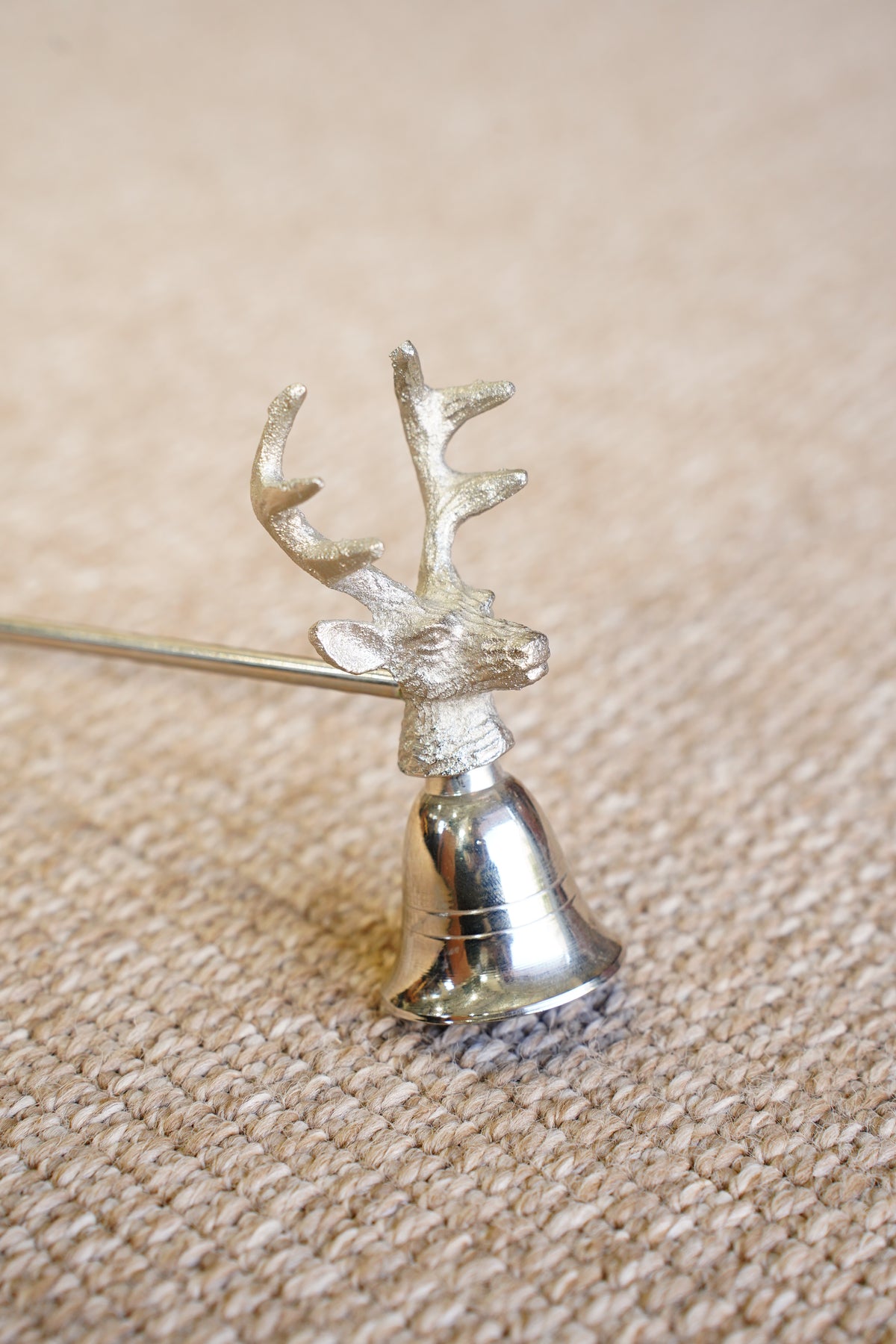 Stag Head Candle Snuffer, Silver Plated Metal