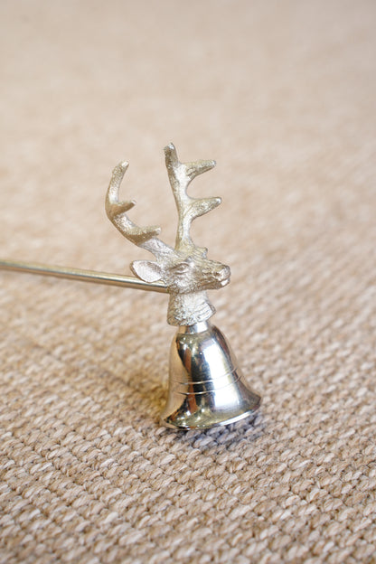 Stag Head Candle Snuffer, Silver Plated Metal