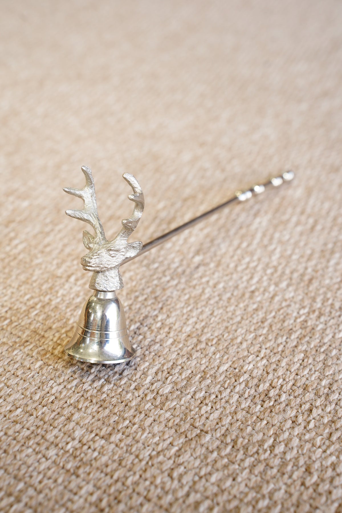 Stag Head Candle Snuffer, Silver Plated Metal