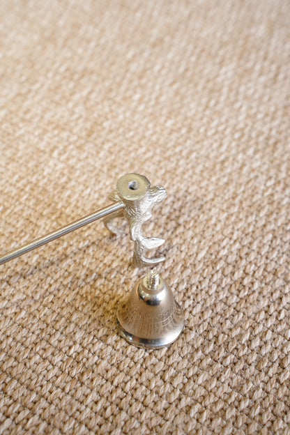 Stag Head Candle Snuffer, Silver Plated Metal