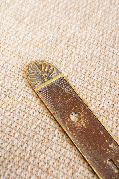 Antique Cast Brass Door Back Plate with Keyhole