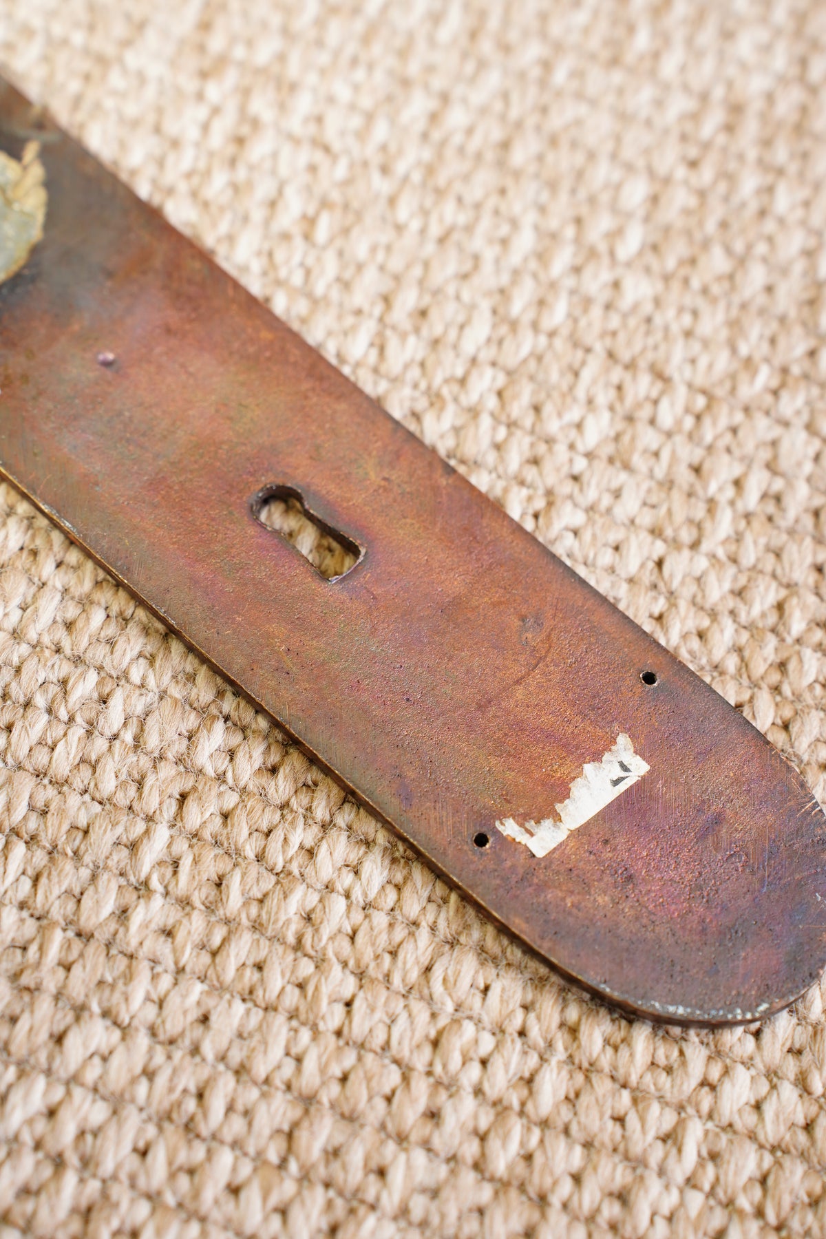 Antique Cast Brass Door Back Plate with Keyhole