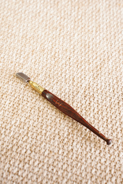 Antique Rosewood and Brass Diamond Glass Cutter