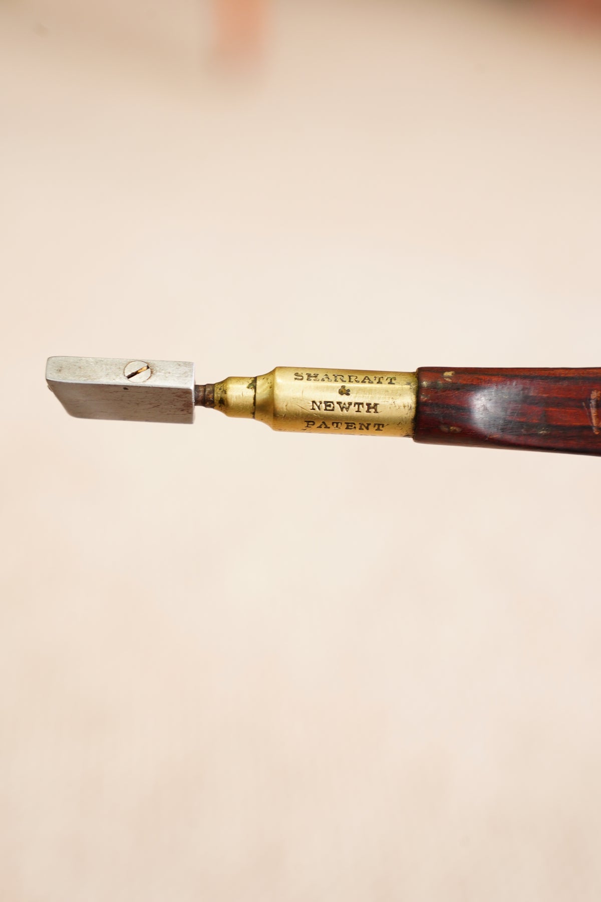 Antique Rosewood and Brass Diamond Glass Cutter