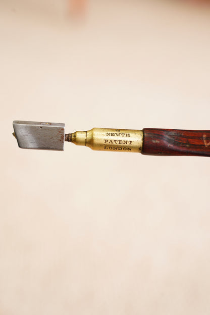 Antique Rosewood and Brass Diamond Glass Cutter