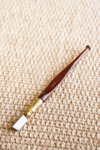 Antique Rosewood and Brass Diamond Glass Cutter