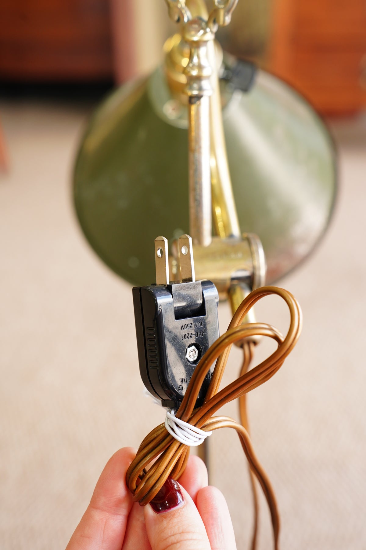 Vintage French Silvered Brass Swing Arm Desk Lamp