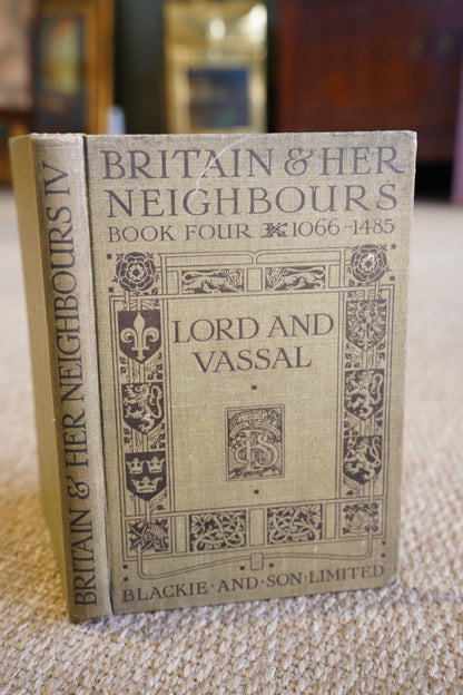 Vintage Medieval British History Book, Heraldic Cloth