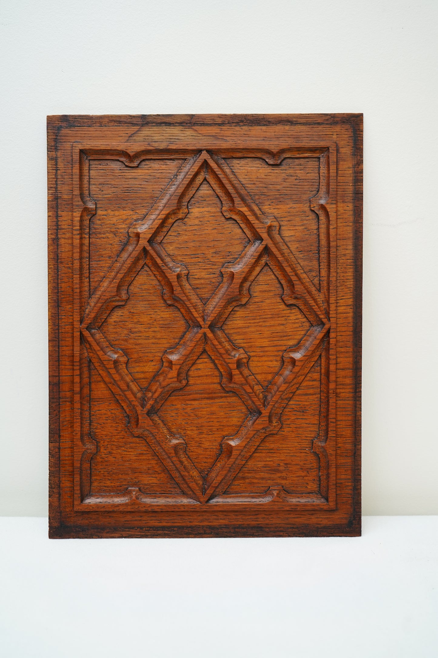 Antique English Jacobean Revival Carved Oak Panel