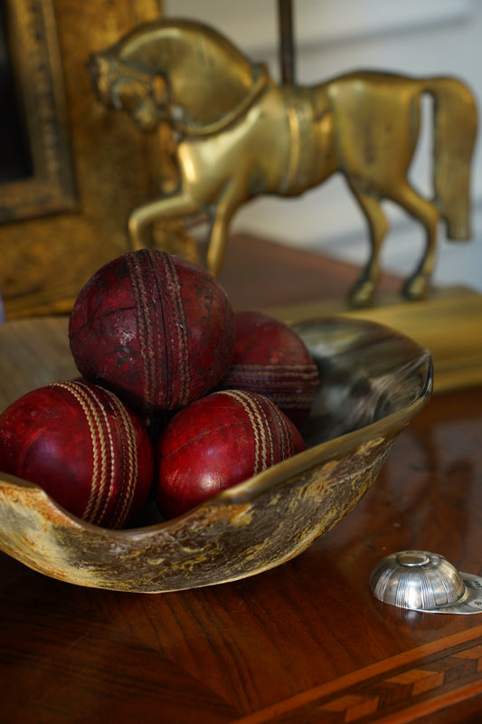*RESERVED* Antique English Leather Cricket Ball, Set of Six