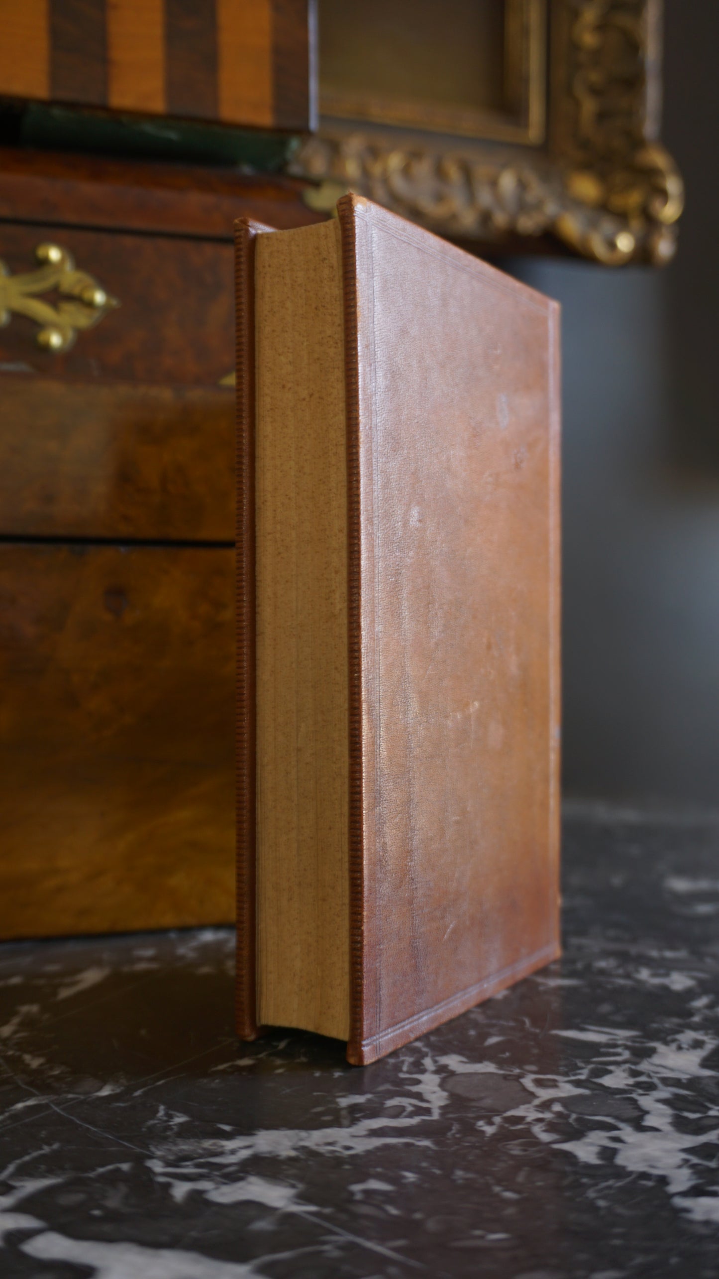 Antique Cookbook "The Williamsburg Art of Cookery " Tan Full Leather Book