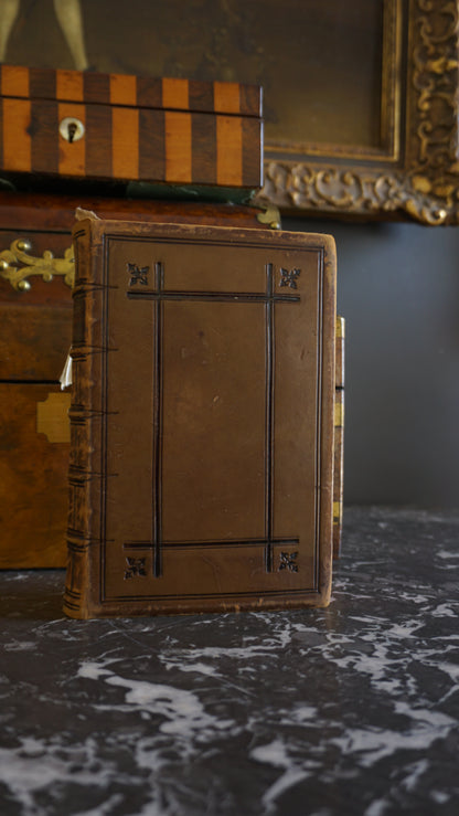 1893 " A Smaller Dictionary of the Bible " Light Brown Full Leather Book