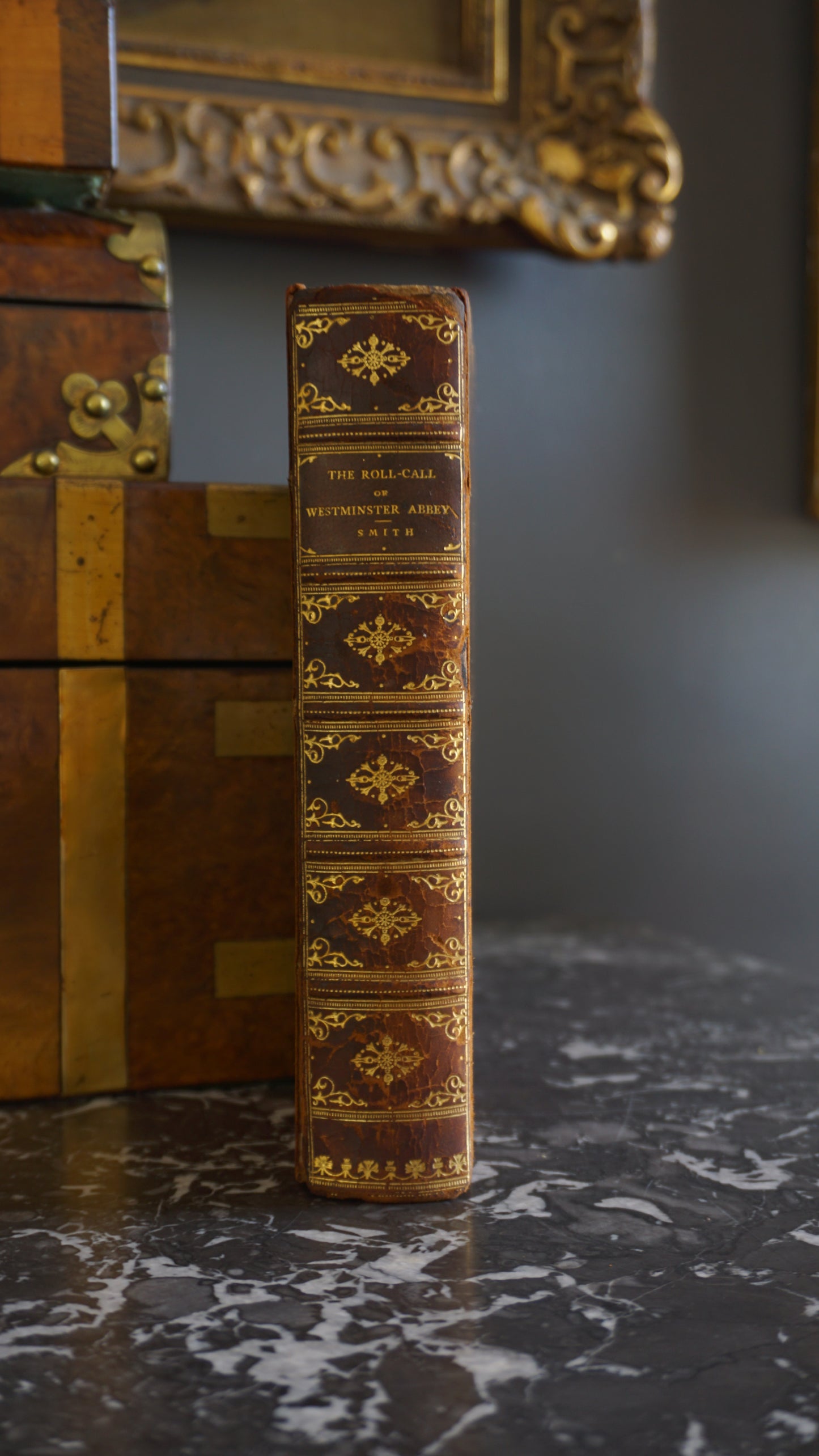 1903 " The Roll-Call of Westminster Abbey " Brown Tree Calf Leather Book