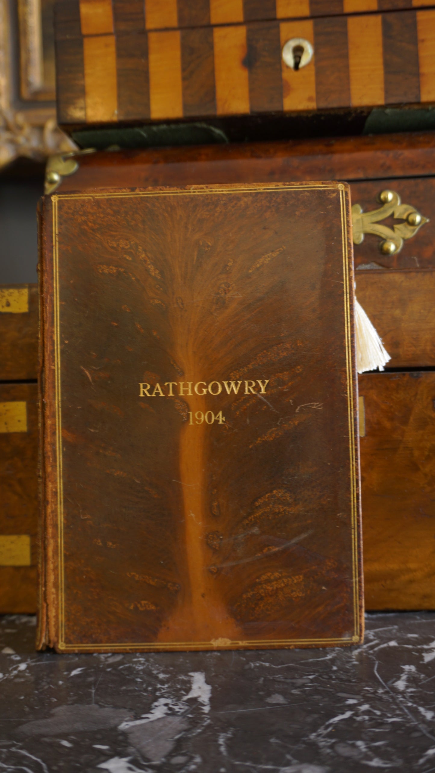 1903 " The Roll-Call of Westminster Abbey " Brown Tree Calf Leather Book