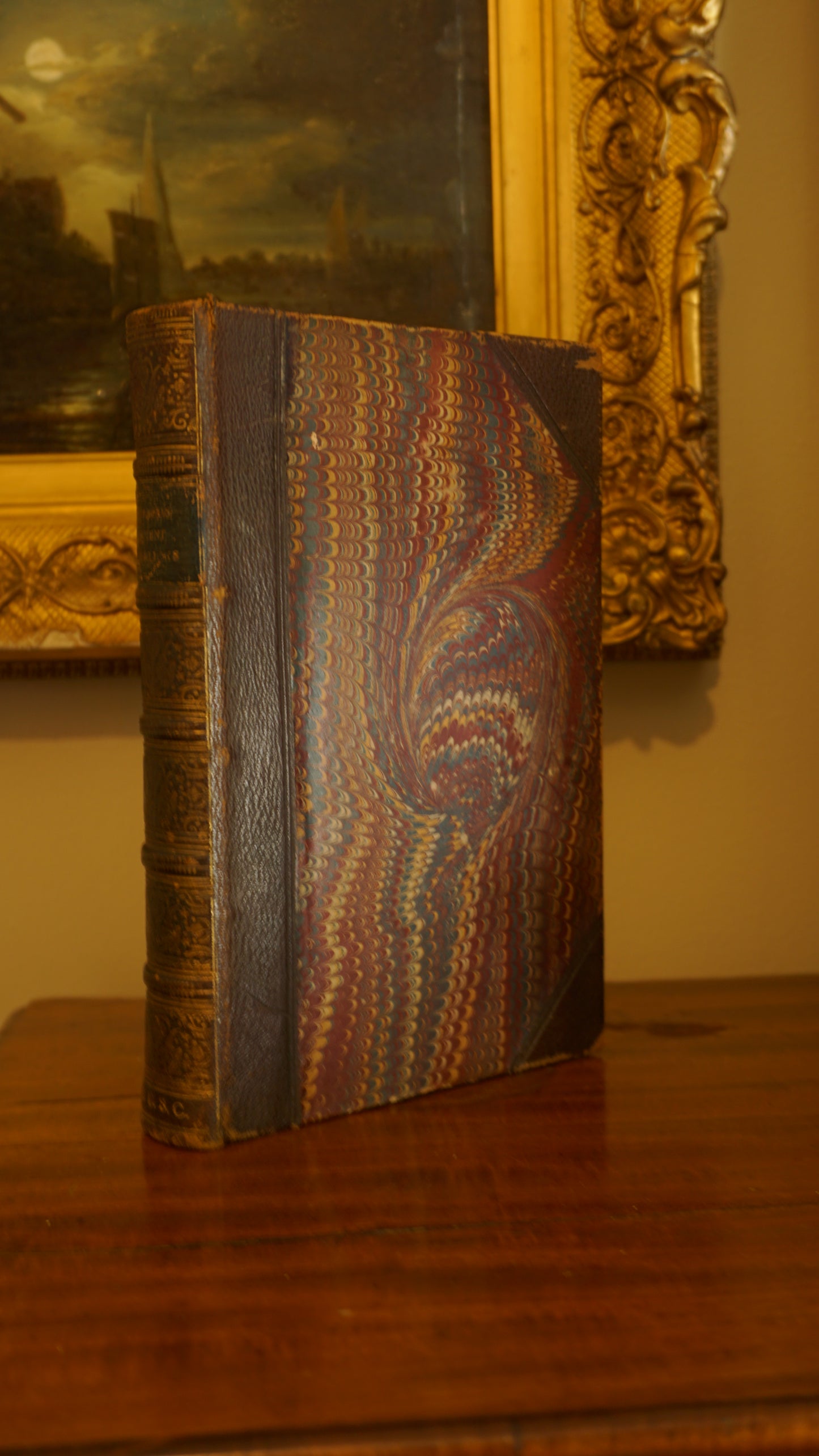 1796 "Reflections on the Rise and Fall of the Ancient Republics" Brown Half Leather Book