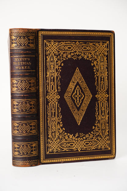 Illustrated Victorian Lord Byron Poetry Book Full Leather