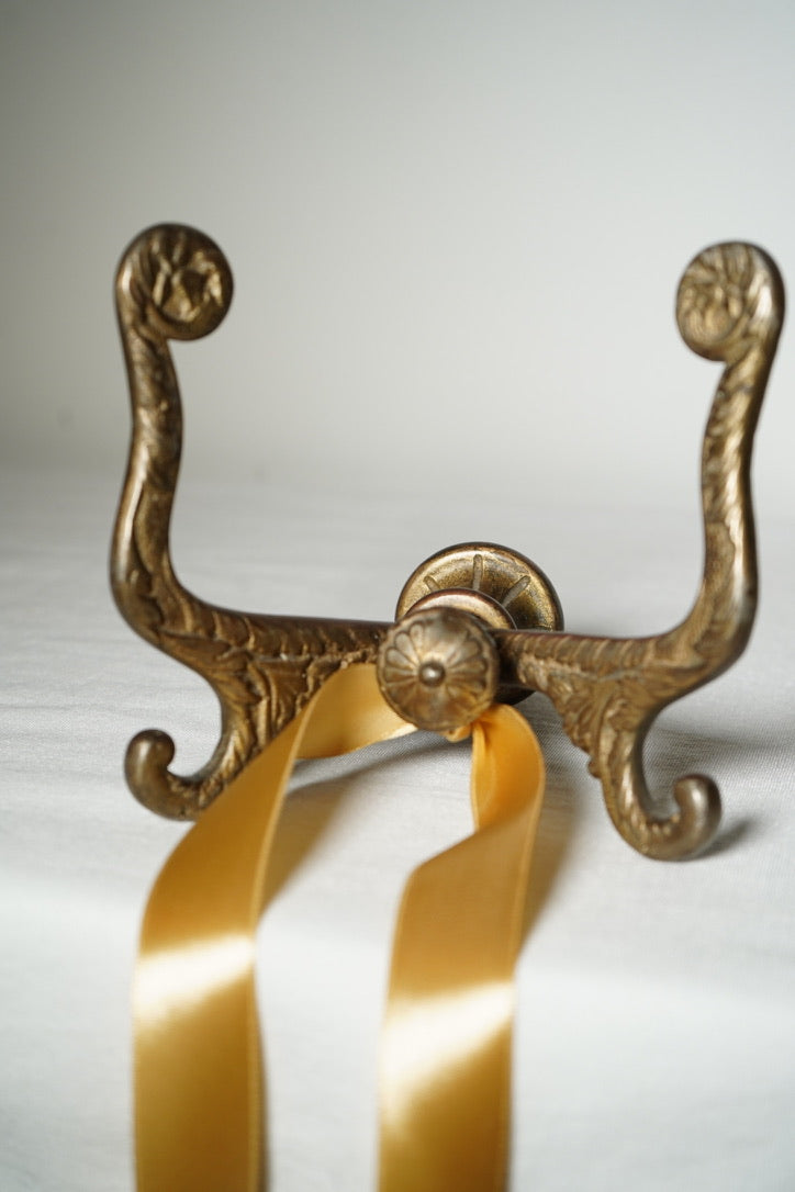 Pair of Antique Gilded Metal Rococo Revival Wall Hooks, c. 1900–1930