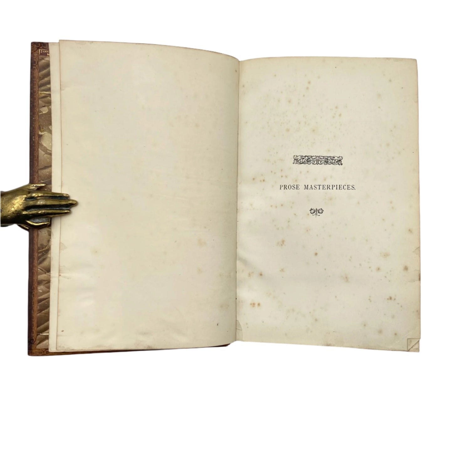 1896 "Prose Masterpieces from Modern Essayists" Brown Full Leather Book