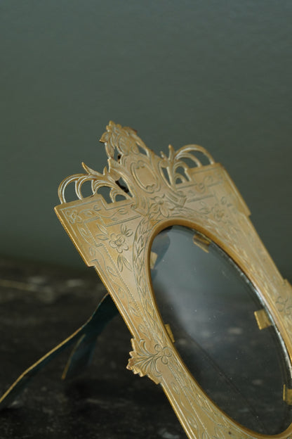Antique Aesthetic Movement Brass Picture Frame