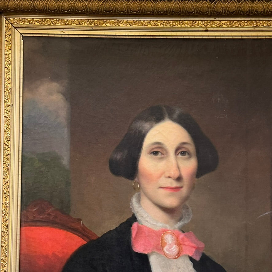 Circa 1840-1860 American Portrait Oil on Canvas