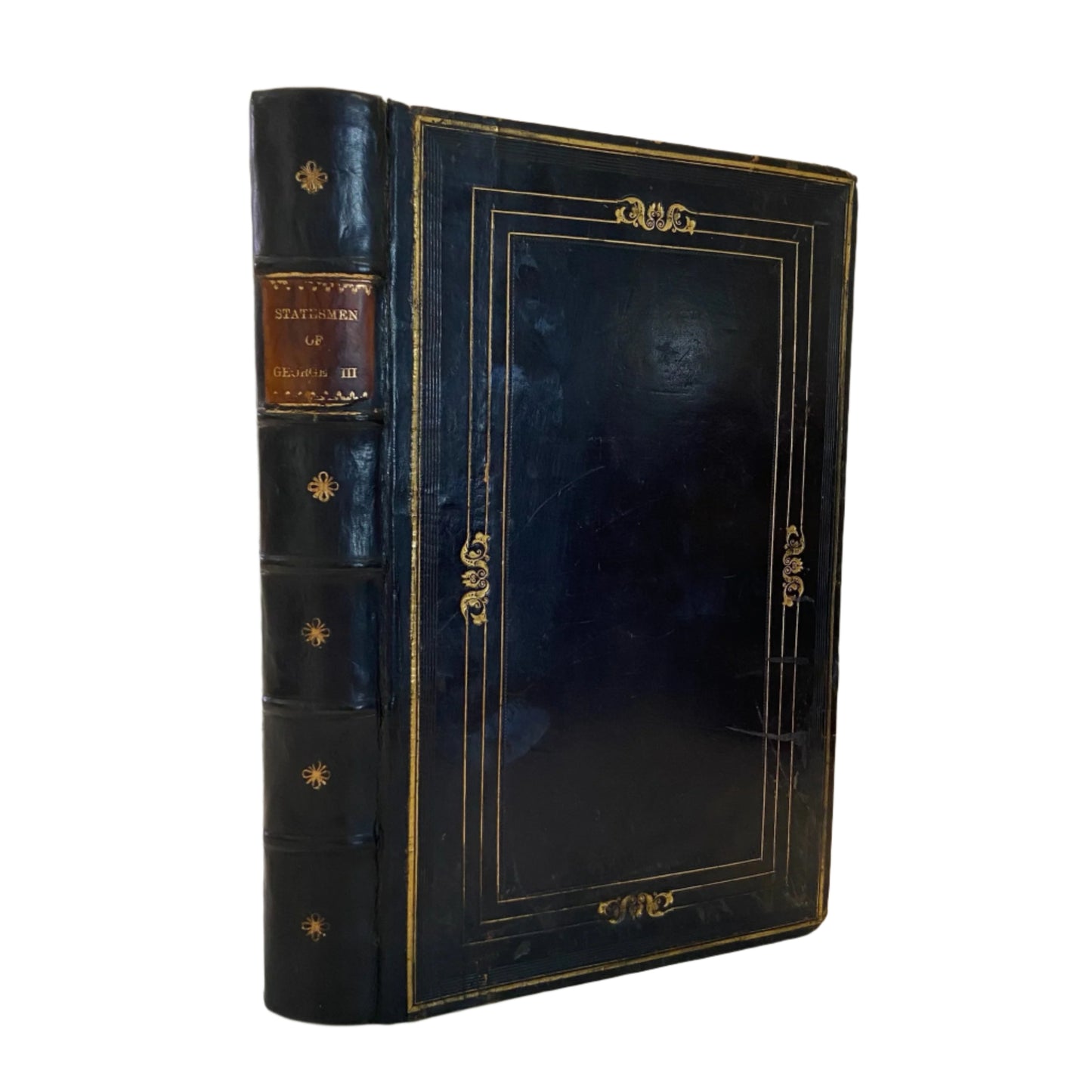 1840 Leather-Bound Political History Book — Statesmen of the Time of George III