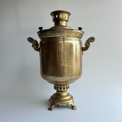 Antique Russian Brass Plated Samovar